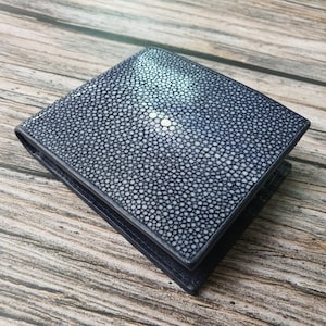 本物の磨き仕上げのエイ革財布 メンズスタイル バイオルド US マネーカード グレード A サイズ L 彼へのギフト