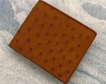 Straußenleder Geldbörse, Polka Dot Bifold, Herren Geschenk