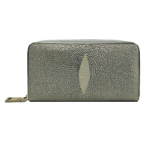 女性用財布 本物のスティングレイレザー マネーバッグ 1アイ シングルジッパー ATM クレジットカード財布 新品