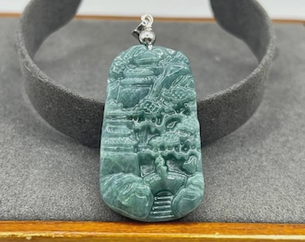 ビルマ産翡翠ペンダント：皇帝グリーン貔貅彫刻のお守り - Etsy 日本