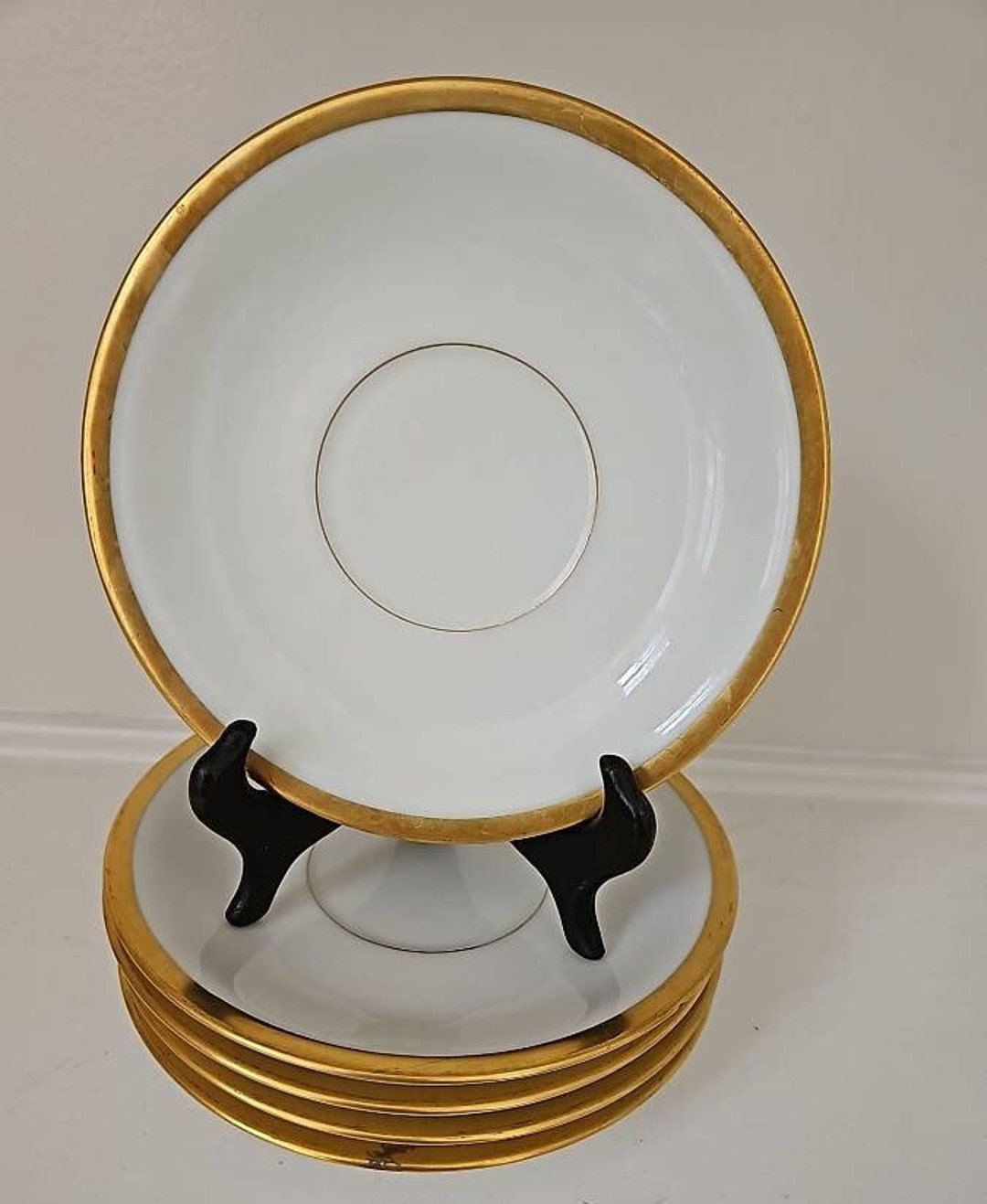 Classic White Vignaud Limoges Saucers From France Etsy