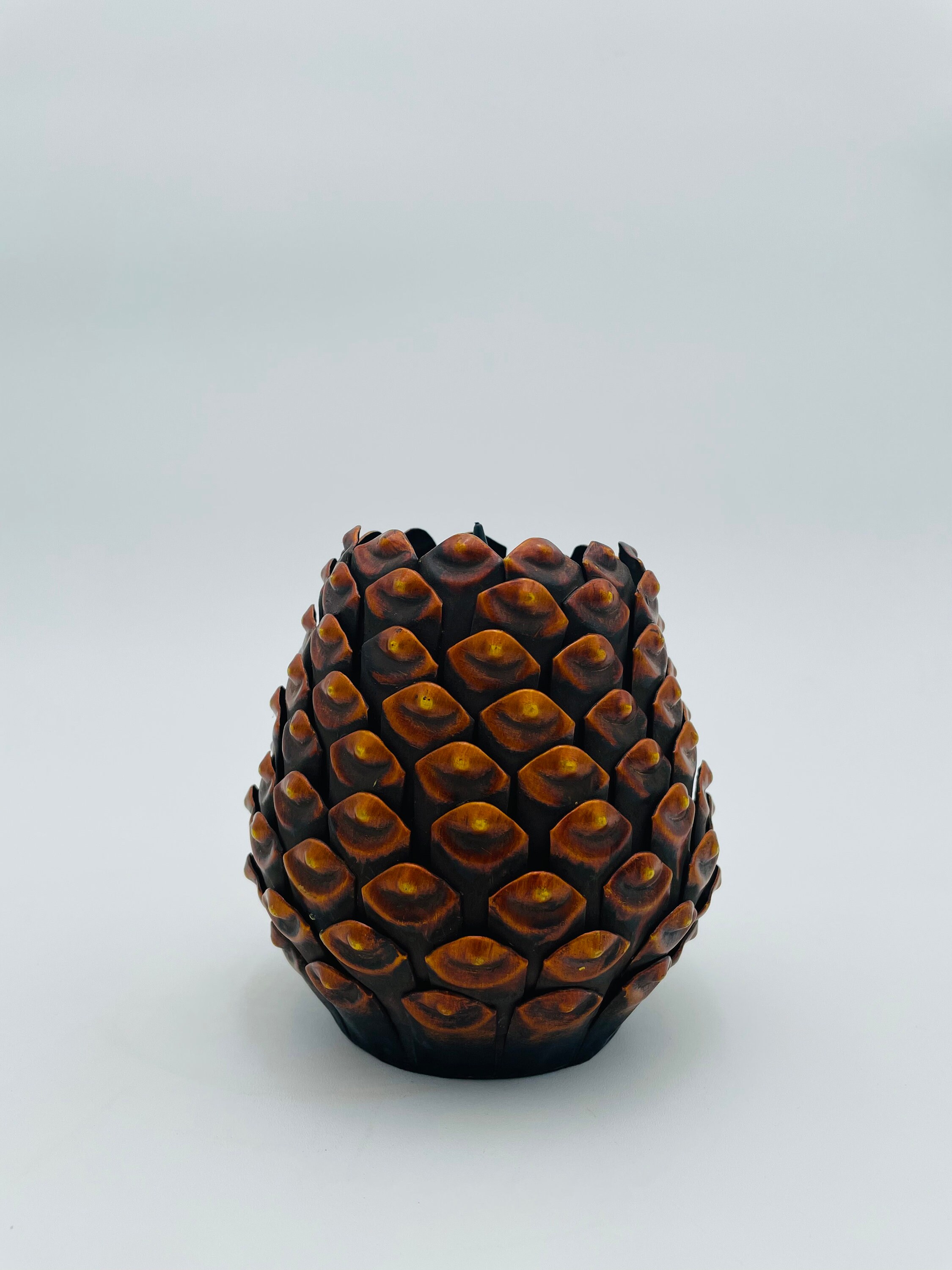 Tag *Antique Brown Pinecone Taper Holder-Design Home