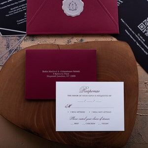 Classic Rsvp Card, Traditional, Foil Print, Envelope, Return and Guest Address image 2