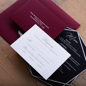 Classic Rsvp Card, Traditional, Foil Print, Envelope, Return and Guest Address image 3
