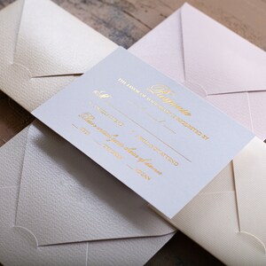 Classic Rsvp Card, Traditional, Foil Print, Envelope, Return and Guest Address image 7