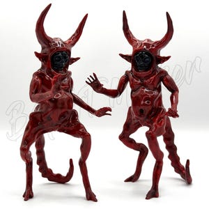 Red Demon in a Mystical Pose – Limited Edition Collectible Sculpture | Hand-Painted Resin Art Figurine by BGGT Maker