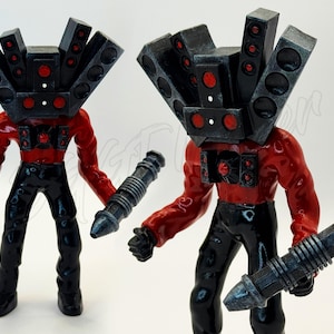 Skibidi Toilet Speakerman Titan. Skibidi Toilet Collectible Hand-Painted Resin Figure Fan Art by BGGT Maker