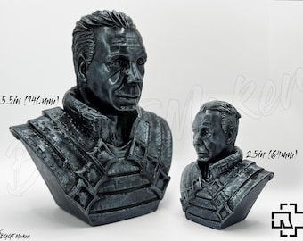 Rammstein Frontman - Till Lindemann Bust - Hand-Painted Resin Figure - 2.5in / 5.5in Sculpture | Exclusive by BGGT Maker (Gift Box Included)