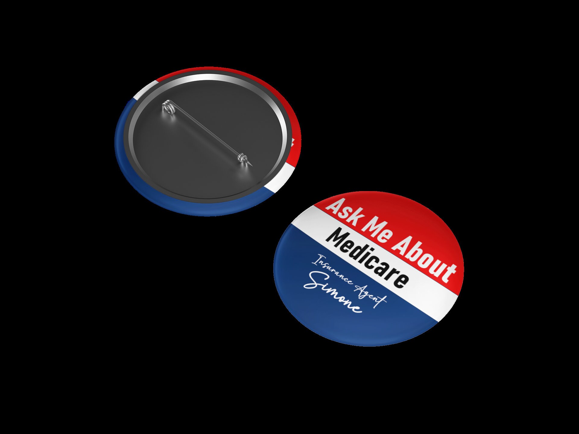 Modicare Pin Ask Me About Medicare Custom Pinback Pin Buttons 3'' - Etsy