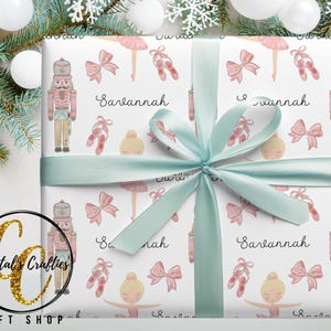 Nutcracker Ballet personalized Christmas wrapping paper, Custom wrapping paper for girls, Personal Gift wrap, Christmas gifts