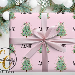Coquette Christmas Tree personalized Christmas wrapping paper, Custom wrapping paper for girls, Personal Gift wrap, Christmas gifts