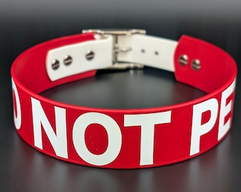 Custom 1.5 Inch Wide Tapered Biothane Dog Collar with Custom Text