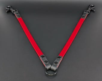 Custom Two-Tone Biothane Dog Leash Coupler: Waterproof Vegan Leather Connector for Walking Two Dogs