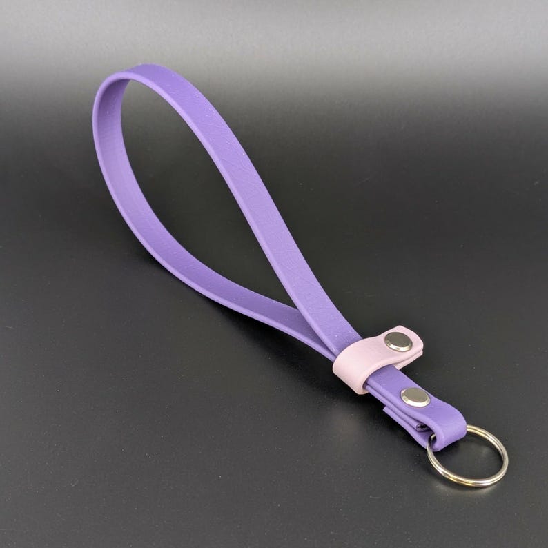 dark purple and lavender biothane adjustable wrist strap for e-collar remote transmitter for dog training