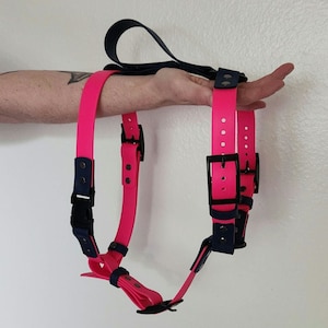 Biothane Y Front Harness with Optional Tactical Handle, Waterproof Dog Harness, Vegan Leather Harness, Adjustable with Quick Release Buckle