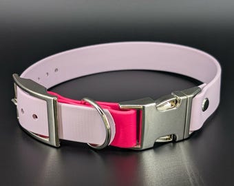 Custom Two-Tone Biothane E-Collar Strap with Quick Release Buckle, Dog Training Gear