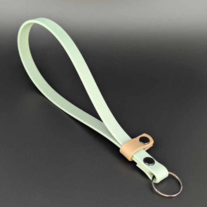 sage green and tan biothane adjustable wrist strap for e-collar remote transmitter for dog training
