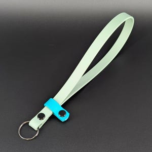 sage green and teal biothane adjustable wrist strap for e-collar remote transmitter for dog training