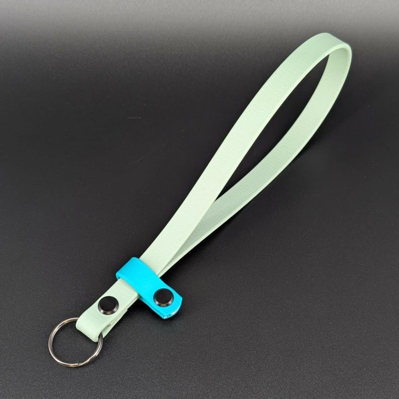 sage green and teal biothane adjustable wrist strap for e-collar remote transmitter for dog training