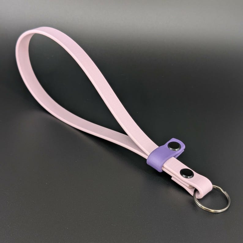 lavender and dark purple biothane adjustable wrist strap for e-collar remote transmitter for dog training