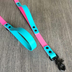 Biothane Heavy Duty Leash, Waterproof Large Dog Lead, Optional Built In Traffic Handle, Optional Twist Lock Carabiner, Vegan Leather Leash