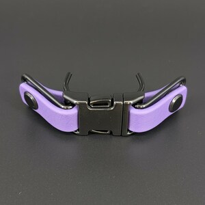 dark purple biothane with black hardware quick release buckle attachment for prong collar