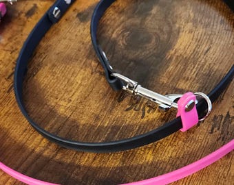 Biothane Hands Free Slip Leash, Waterproof Over the Shoulder Convertible Multi-Function Clip Slip Lead, Vegan Leather Dog Trainer Gear