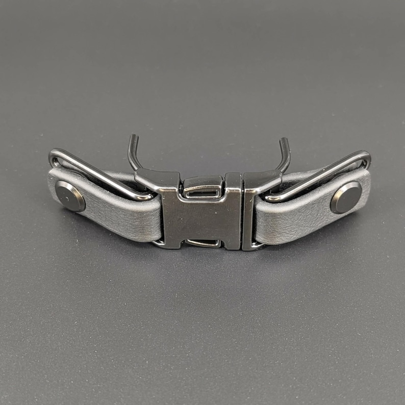 black biothane with black hardware quick release buckle attachment for prong collar