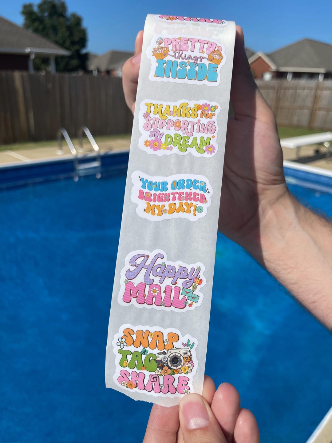 Sprinkle Container Sticker Sprinkle Happiness Sticker Roll | 250 Cute Packaging Stickers for Small ...