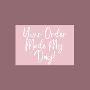 Your Order Made My Day-insteekkaart, kerstinsteekkaart, kleine Biz-insteekkaart, bijsluiters, verzendbenodigdheden