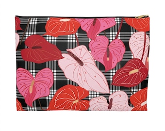 Palaka Anthurium Floral Makeup Bag: Travel Cosmetic Pouch