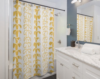 Puakenikeni Shower Curtain, Hawaiian Bathroom Decor, Floral Shower Curtain, Flower Print Shower Curtain, Housewarming Gift, Bathroom Decor