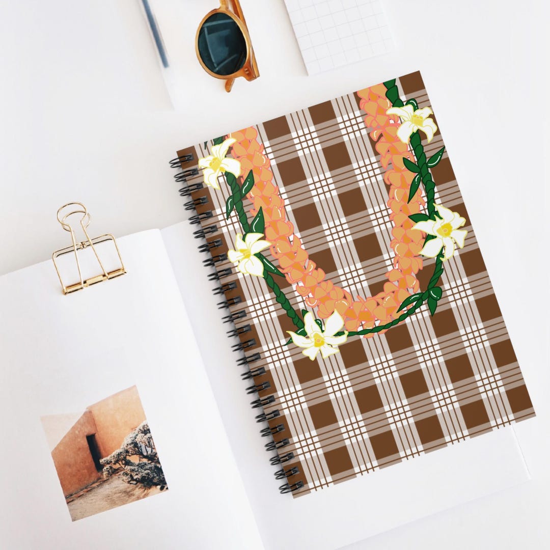 Floral Hawaiian Print Spiral Notebook: Palaka Flower Lei Journal - Etsy
