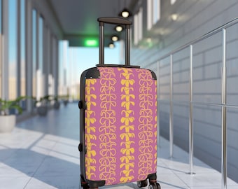 Puakenikeni Pink Suitcase, Carry On Luggage, Rolling Luggage, Suitcase, Matching Travel Suitcase, Mothers Day, Birthday, Christmas