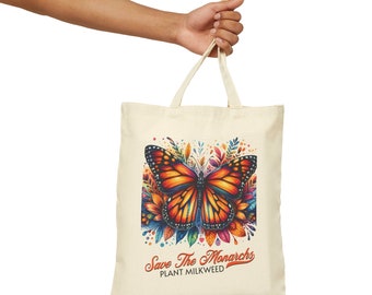 Monarchfalter Tasche, Sparen Sie die Monarchen, Pflanzenmilchkraut, Einkaufstasche, Schultasche, wiederverwendbare Tasche, recycelbare Tasche, Schmetterling, Schulzubehör