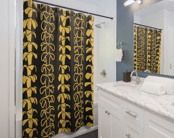 Puakenikeni Duschvorhang, Hawaii-Badezimmer-Dekor, Blumen-Duschvorhang, Blumen-Druck-Duschvorhang, Geschenk zur Wohnungserwärmung, Badezimmer-Dekor