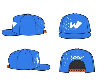 Snapback Golf Hat Mockup Tech Pack For Streetwear brand