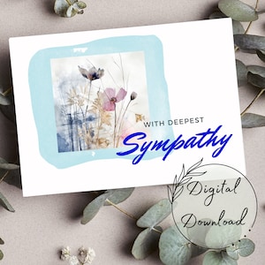 Carte de voeux de sympathie à imprimer, téléchargement PDF, carte pour toutes les occasions, carte de voeux vierge, carte aquarelle, carte de vœux sincères
