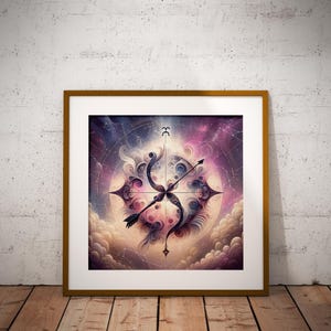 Strzelec 2* | Znak zodiaku | Sztuka dekoracji wnętrz | Sztuka astrologii | Plakaty | Sztuka wnętrz | Prezent | Abstrakcja | Sztuka ścienna | Wydruki artystyczne | Dekoracja