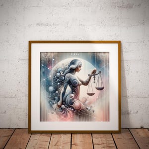 Waga 2* | Znak zodiaku | Sztuka dekoracji wnętrz | Sztuka astrologii | Plakaty | Sztuka wnętrz | Prezent | Abstrakcja | Sztuka ścienna | Wydruki artystyczne | Dekoracja