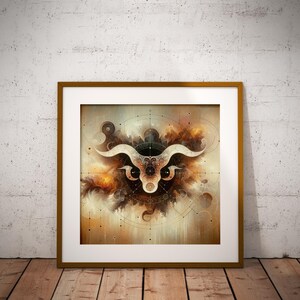 Byk 3* | Znak zodiaku | Sztuka dekoracji wnętrz | Sztuka astrologii | Plakaty | Sztuka wnętrz | Prezent | Abstrakcja | Sztuka ścienna | Wydruki artystyczne | Dekoracja