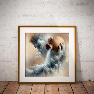 Wodnik 1* | Znak zodiaku | Sztuka dekoracji wnętrz | Sztuka astrologii | Plakaty | Sztuka wnętrz | Prezent | Abstrakcja | Sztuka ścienna | Wydruki artystyczne | Dekoracja