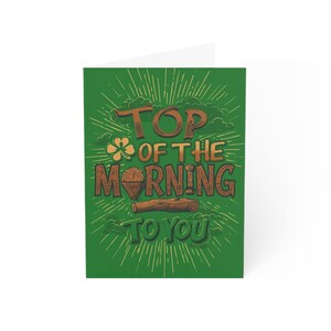 Biglietti di auguri per il giorno di San Patrizio, "Top of the Morning to You", biglietti festivi per amici, celebrazione irlandese, ecologici, 1-50 pezzi
