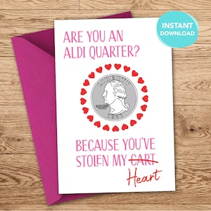 Valentine&#39;s Day Aldi Card, Anniversary Printable Card