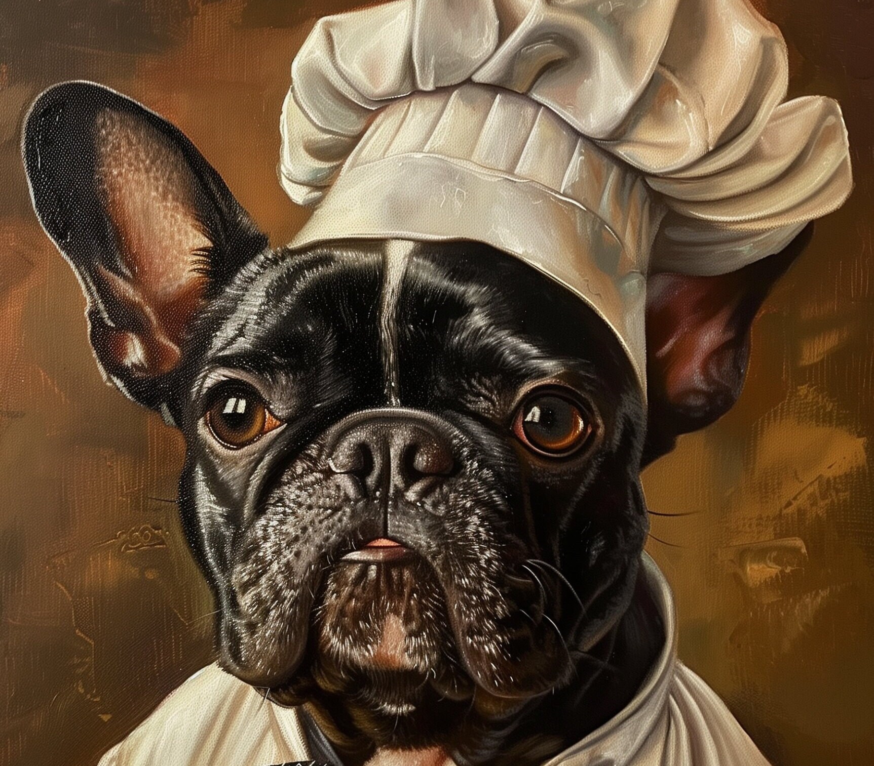 French Chef Dog Digital Download Print French Bulldog Cook Small Black ...
