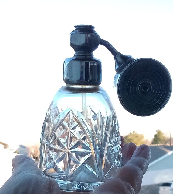 RARE Antique Stuart and Sons of England Glass and Chrome Perfume