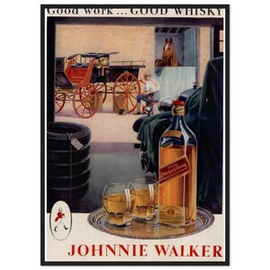Johnnie Walker Vintage Ad Museum-Quality Matte Paper Wooden Framed Poster image 2
