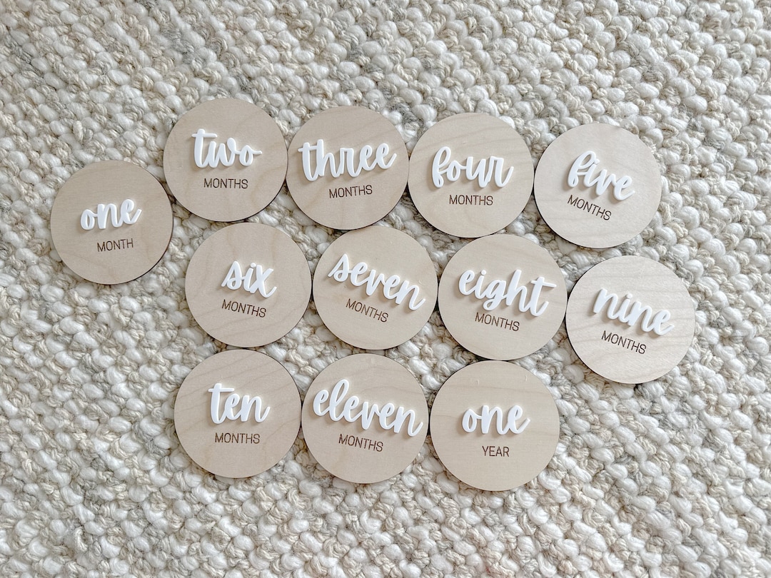 Personalized Baby Monthly Milestones, 12 Individual Milestone Keepsakes ...