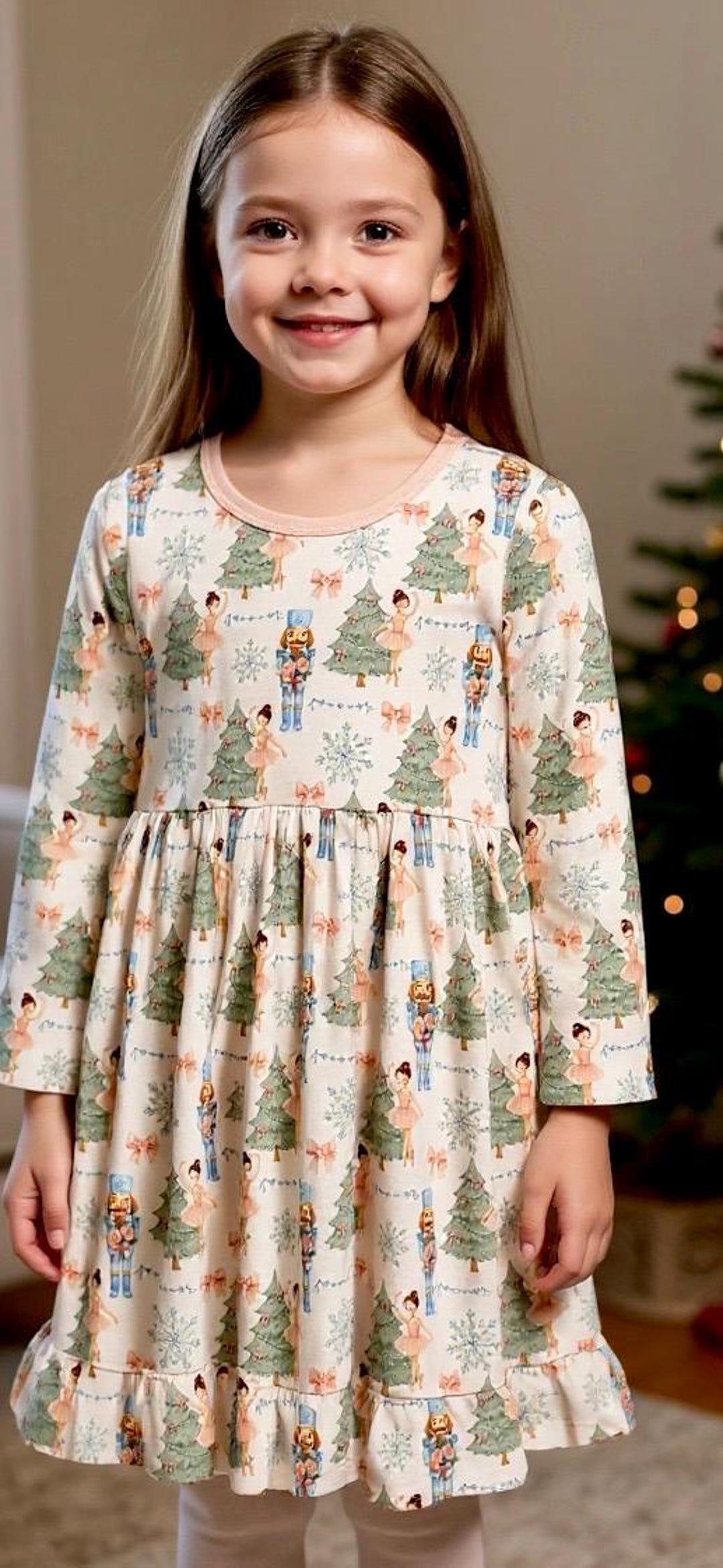 bamboo christmas dress Eco-Friendly Bamboo Girls Twirl Dress