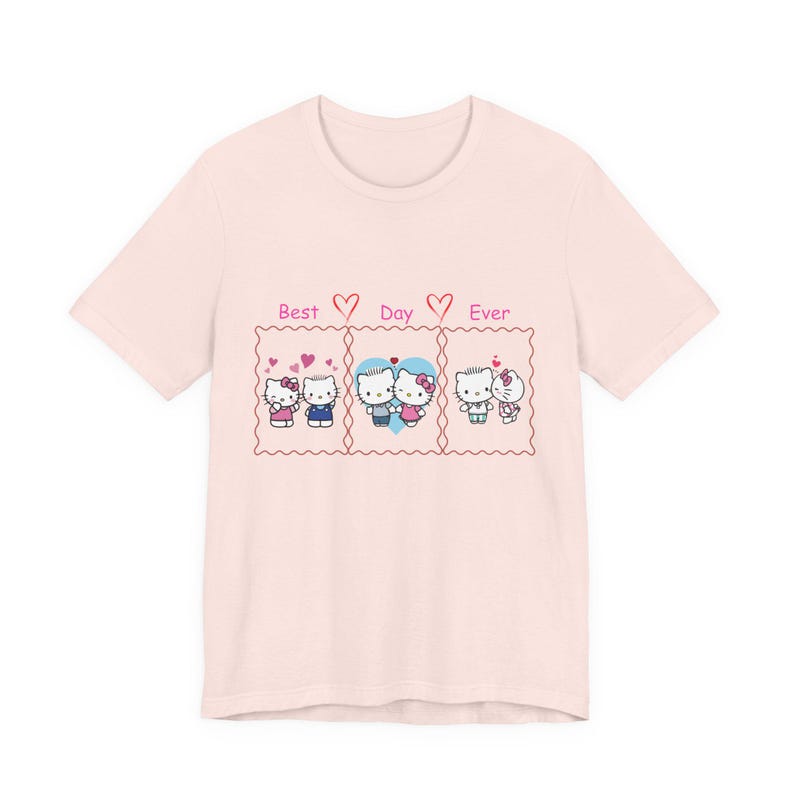 Hello Kitty Best Day Ever T-Shirt | Cute Sanrio Characters | Pink Hearts image 2